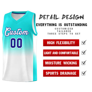 Custom Bright Green White Gradient Fashion Sets Sports Uniform Basketball Jersey