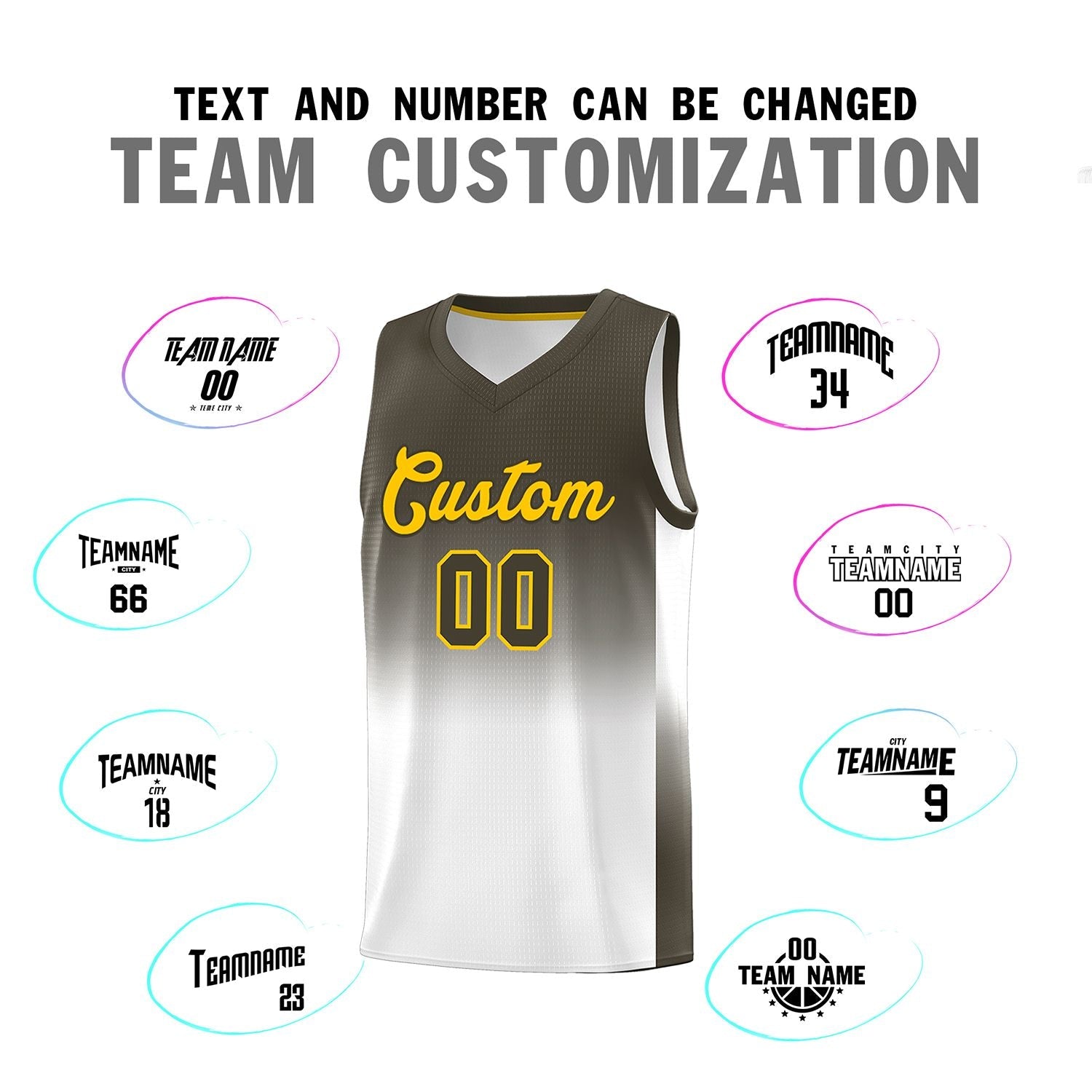 Custom Olive White Gradient Fashion Sets Sports Uniform Basketball Jersey