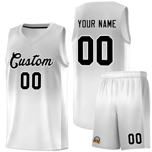 Custom Gray White Gradient Fashion Sets Sports Uniform Basketball Jersey