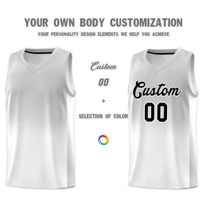 Custom Gray White Gradient Fashion Sets Sports Uniform Basketball Jersey