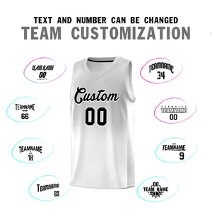 Custom Gray White Gradient Fashion Sets Sports Uniform Basketball Jersey