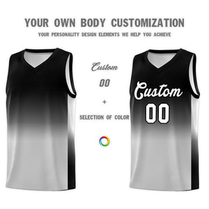 Custom Black Gray Gradient Fashion Sets Sports Uniform Basketball Jersey