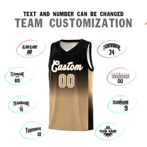 Custom Black Old Gold Gradient Fashion Sets Sports Uniform Basketball Jersey