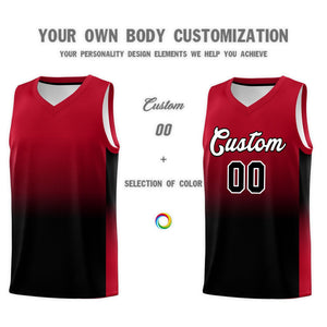 Custom Red Black Gradient Fashion Sets Sports Uniform Basketball Jersey