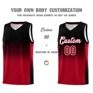 Custom Black Red Gradient Fashion Sets Sports Uniform Basketball Jersey