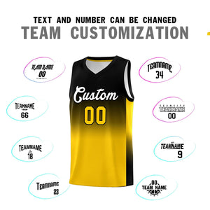 Custom Black Gold Gradient Fashion Sets Sports Uniform Basketball Jersey