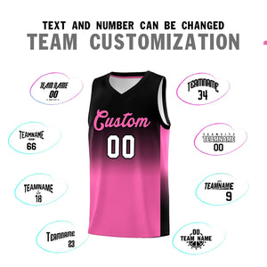 Custom Black Pink Gradient Fashion Sets Sports Uniform Basketball Jersey