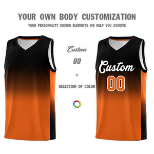 Custom Black Orange Gradient Fashion Sets Sports Uniform Basketball Jersey