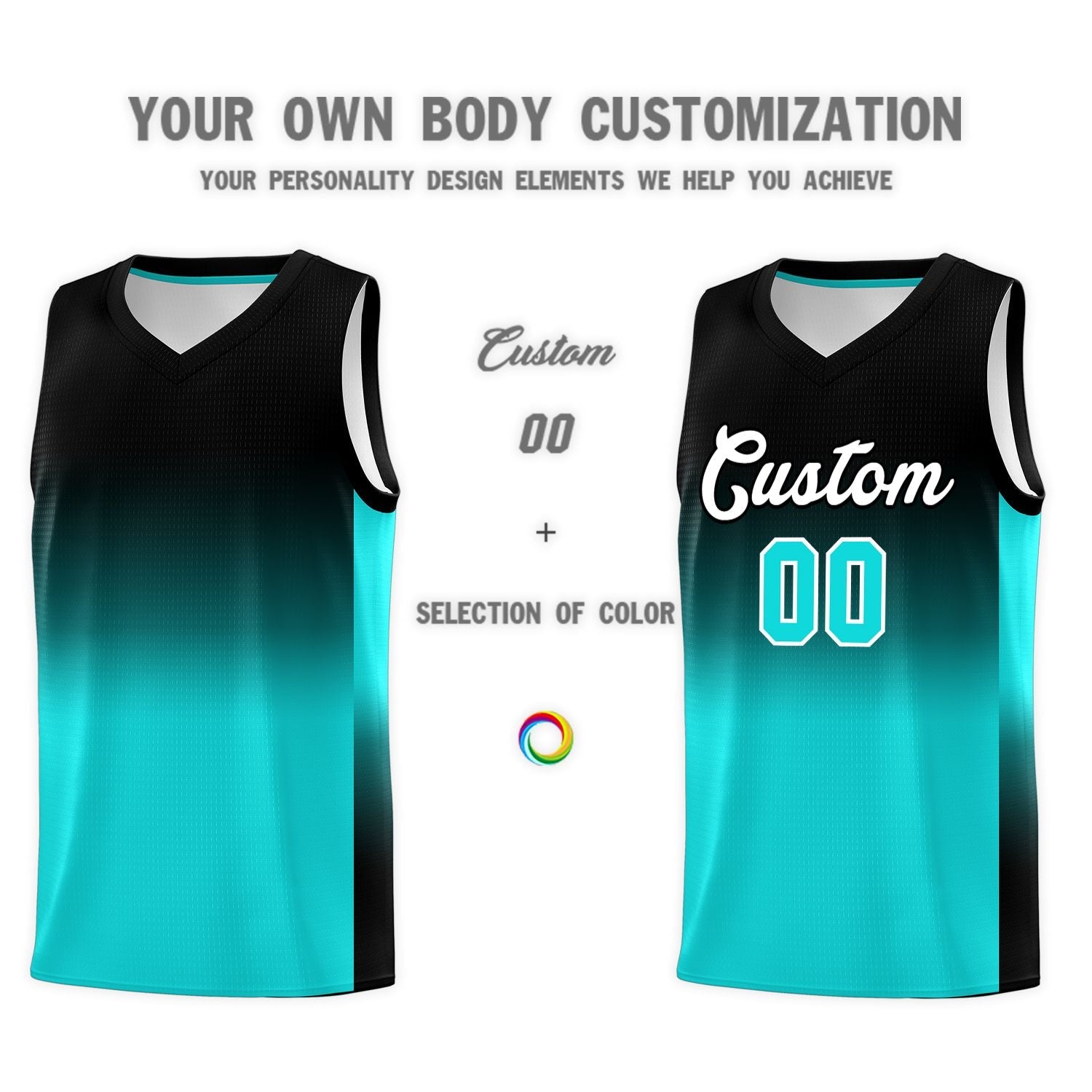 Custom Black Bright Green Gradient Fashion Sets Sports Uniform Basketball Jersey