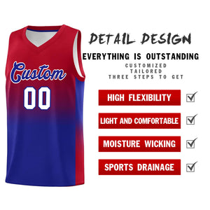 Custom Red Royal Gradient Fashion Sets Sports Uniform Basketball Jersey