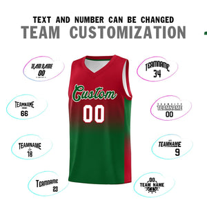 Custom Red Kelly Green Gradient Fashion Sets Sports Uniform Basketball Jersey