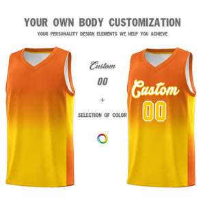 Custom Orange Gold Gradient Fashion Sets Sports Uniform Basketball Jersey