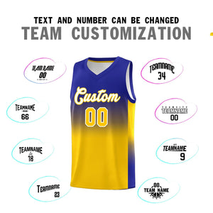 Custom Royal Gold Gradient Fashion Sets Sports Uniform Basketball Jersey