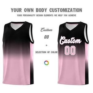 Custom Black Light Pink Gradient Fashion Sets Sports Uniform Basketball Jersey