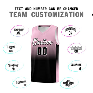 Custom Light Pink Black Gradient Fashion Sets Sports Uniform Basketball Jersey