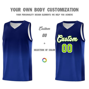 Custom Navy Royal Gradient Fashion Sets Sports Uniform Basketball Jersey