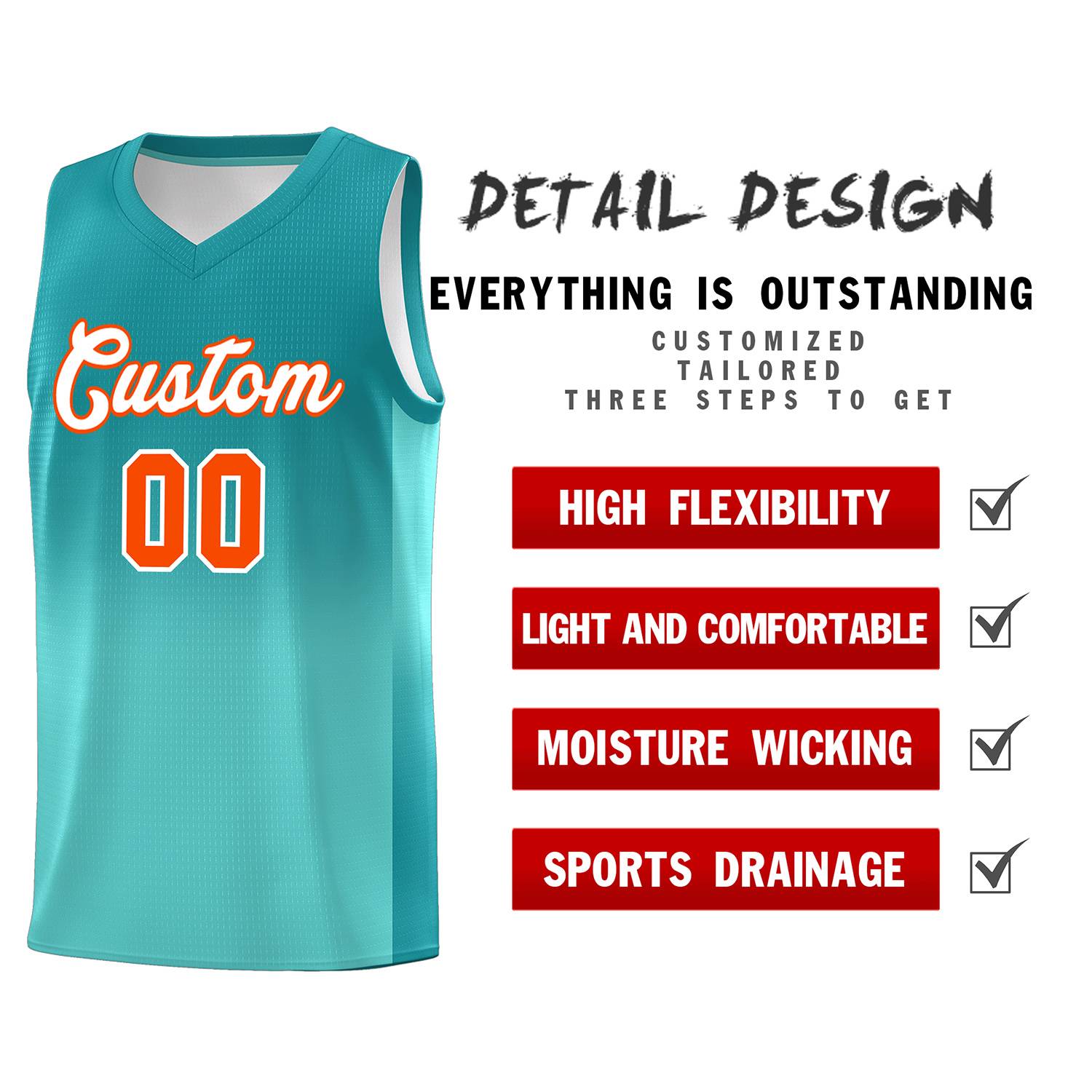 Custom Aqua Bright Green Gradient Fashion Sets Sports Uniform Basketball Jersey