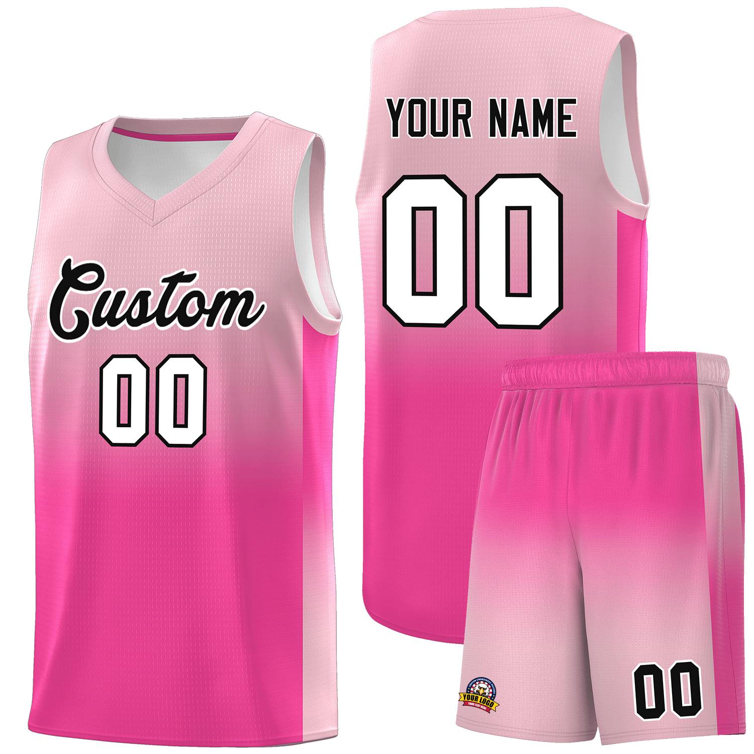 Custom Light Pink Pink Gradient Fashion Sets Sports Uniform Basketball Jersey