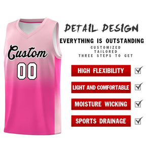 Custom Light Pink Pink Gradient Fashion Sets Sports Uniform Basketball Jersey