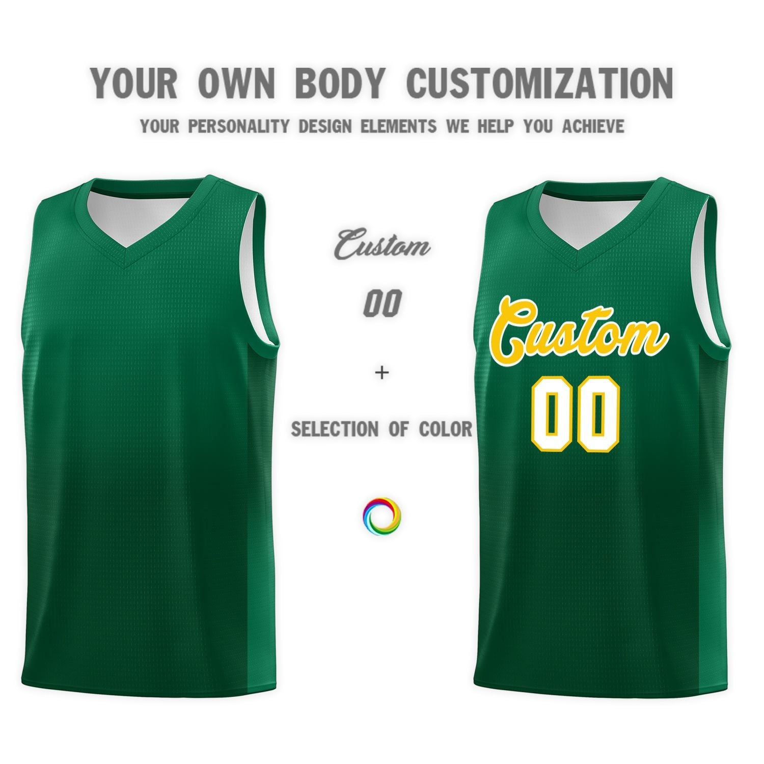 Custom Kelly Green Green Gradient Fashion Sets Sports Uniform Basketball Jersey