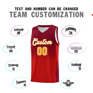 Custom Crimson Red Gradient Fashion Sets Sports Uniform Basketball Jersey