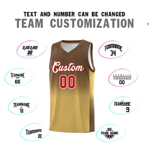 Custom Light Brown Old Gold Gradient Fashion Sets Sports Uniform Basketball Jersey