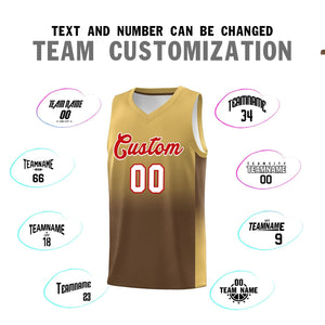 Custom Old Gold Light Brown Gradient Fashion Sets Sports Uniform Basketball Jersey