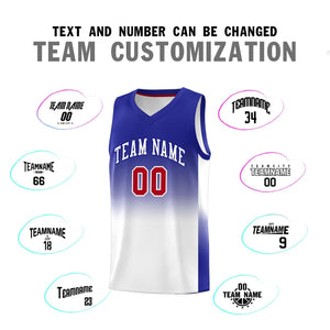 Custom Royal White Gradient Fashion Sets Sports Uniform Basketball Jersey