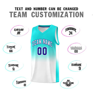 Custom Bright Green White Gradient Fashion Sets Sports Uniform Basketball Jersey