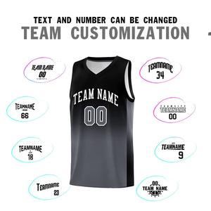 Custom Black Dark Gray Gradient Fashion Sets Sports Uniform Basketball Jersey