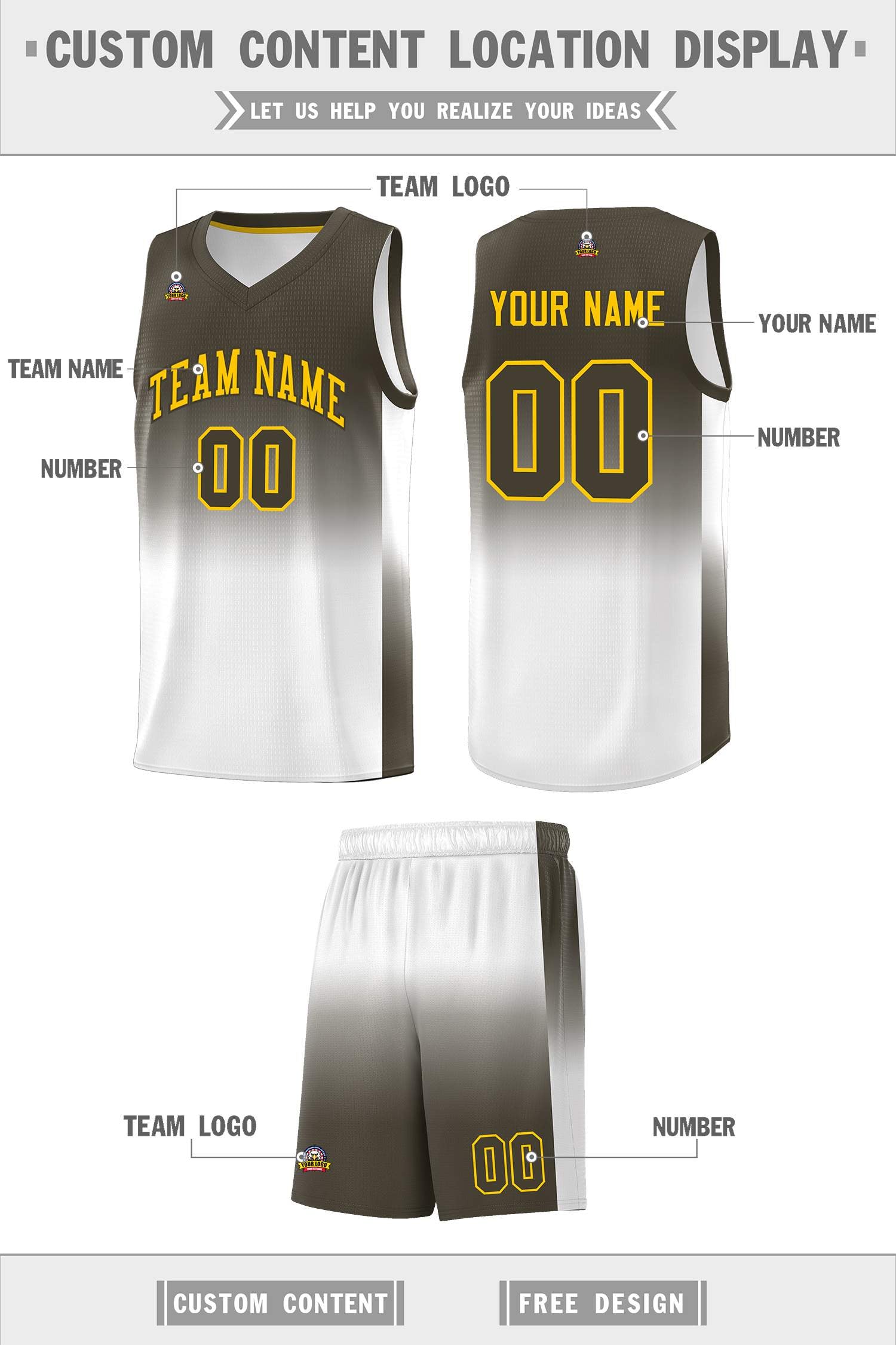 Custom Olive White Gradient Fashion Sets Sports Uniform Basketball Jersey