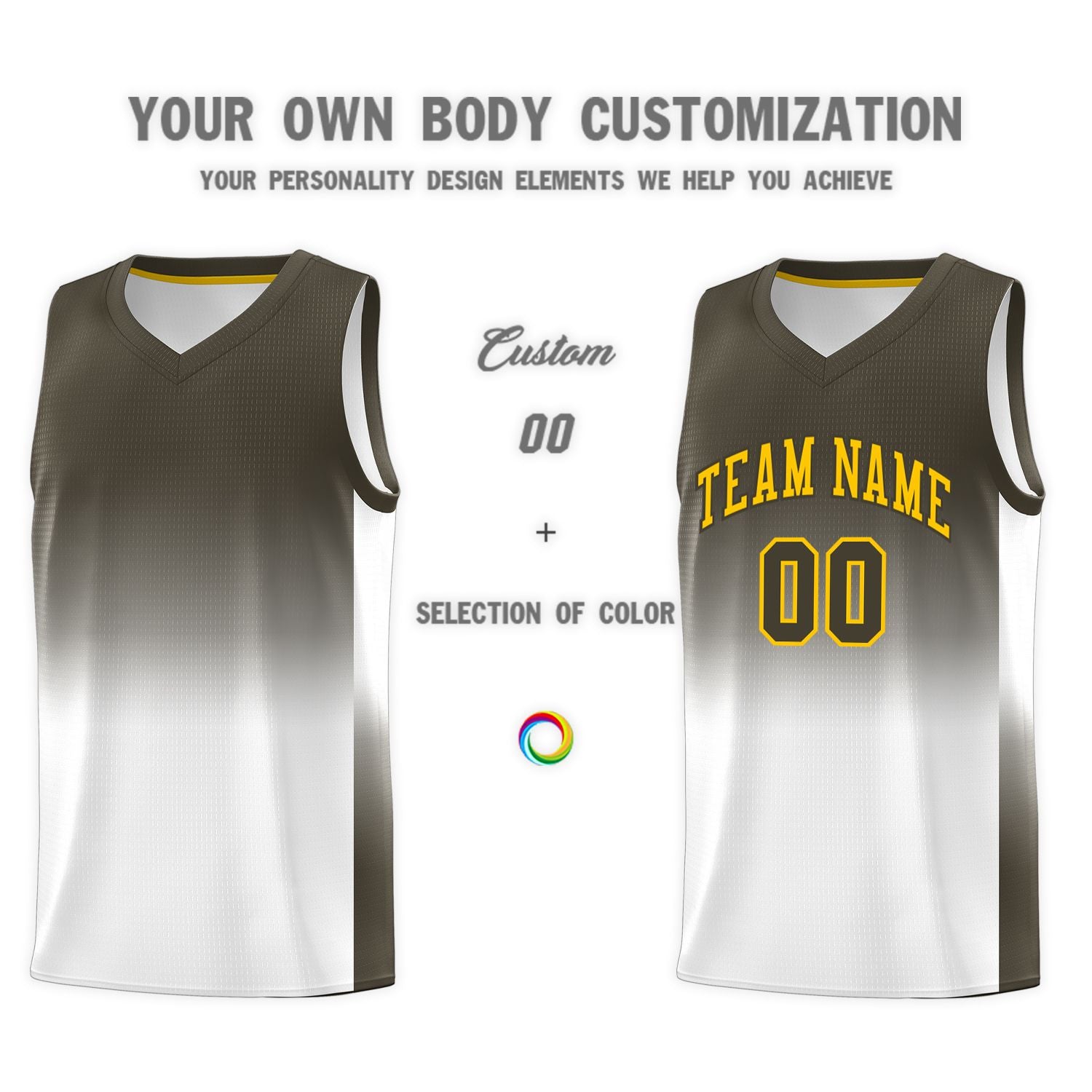 Custom Olive White Gradient Fashion Sets Sports Uniform Basketball Jersey