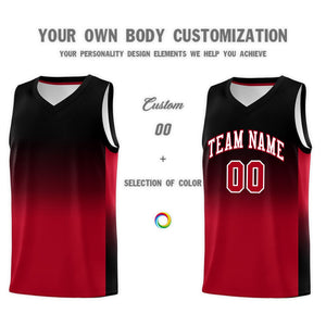 Custom Black Red Gradient Fashion Sets Sports Uniform Basketball Jersey