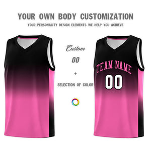 Custom Black Pink Gradient Fashion Sets Sports Uniform Basketball Jersey