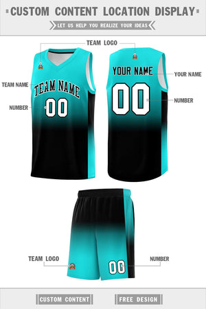 Custom Bright Green Black Gradient Fashion Sets Sports Uniform Basketball Jersey