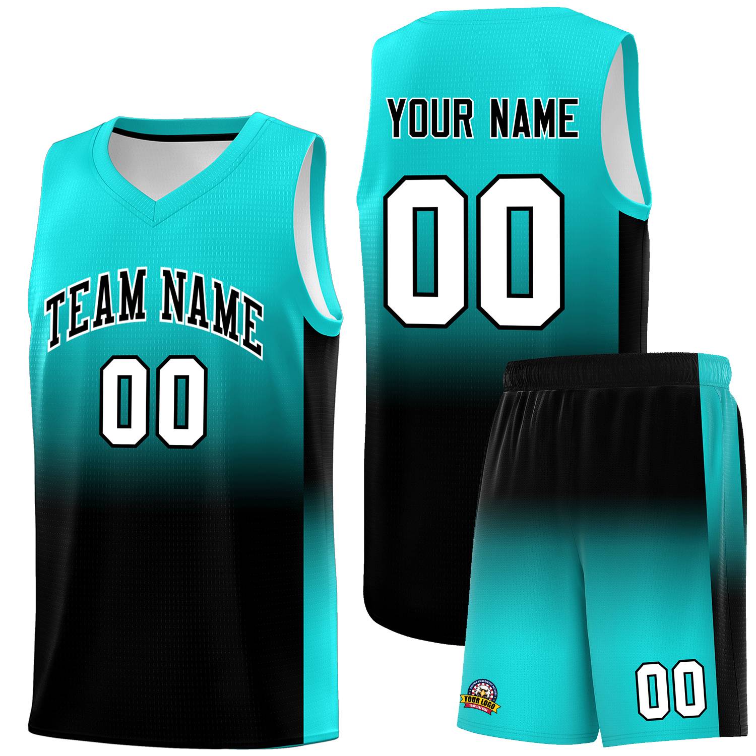 Custom Bright Green Black Gradient Fashion Sets Sports Uniform Basketball Jersey