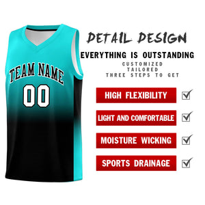 Custom Bright Green Black Gradient Fashion Sets Sports Uniform Basketball Jersey