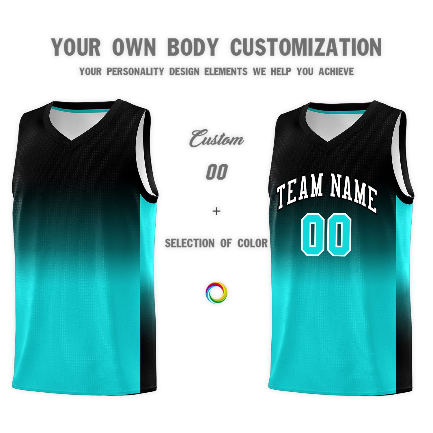 Custom Black Bright Green Gradient Fashion Sets Sports Uniform Basketball Jersey