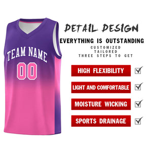 Custom Purple Pink Gradient Fashion Sets Sports Uniform Basketball Jersey