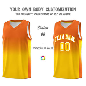 Custom Orange Gold Gradient Fashion Sets Sports Uniform Basketball Jersey