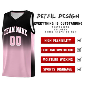 Custom Black Light Pink Gradient Fashion Sets Sports Uniform Basketball Jersey