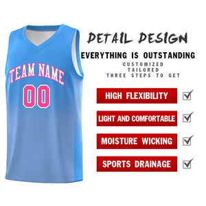 Custom Powder Blue Light Blue Gradient Fashion Sets Sports Uniform Basketball Jersey