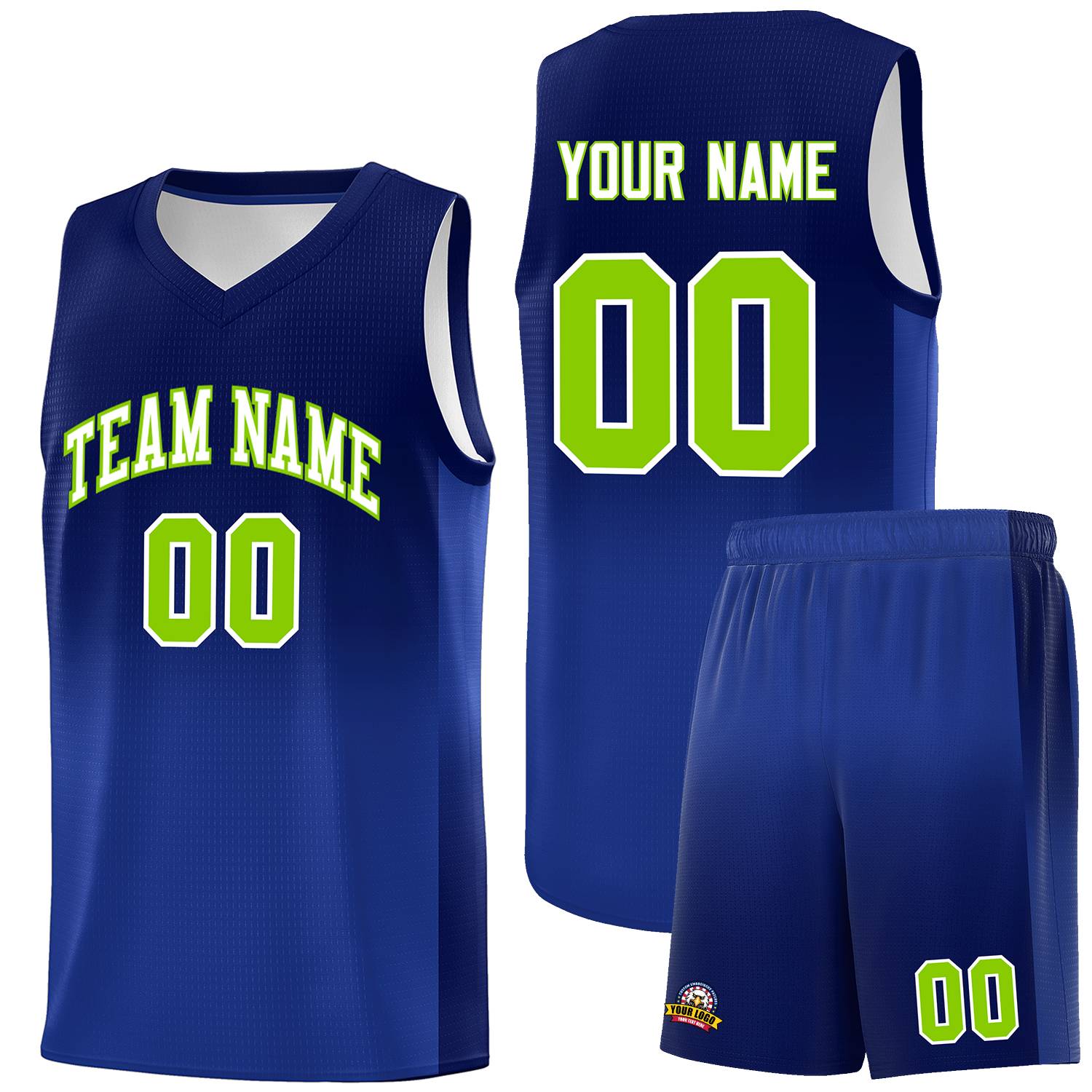 Custom Navy Royal Gradient Fashion Sets Sports Uniform Basketball Jersey