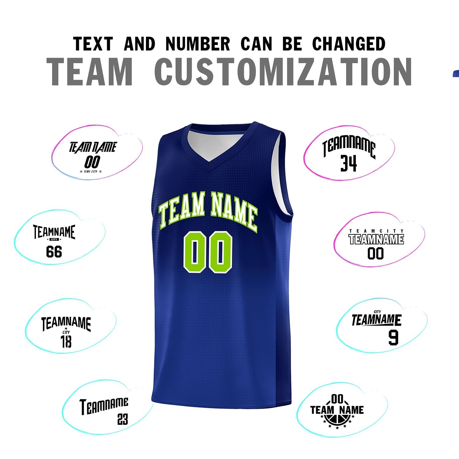 Custom Navy Royal Gradient Fashion Sets Sports Uniform Basketball Jersey