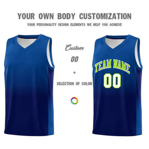 Custom Royal Navy Gradient Fashion Sets Sports Uniform Basketball Jersey