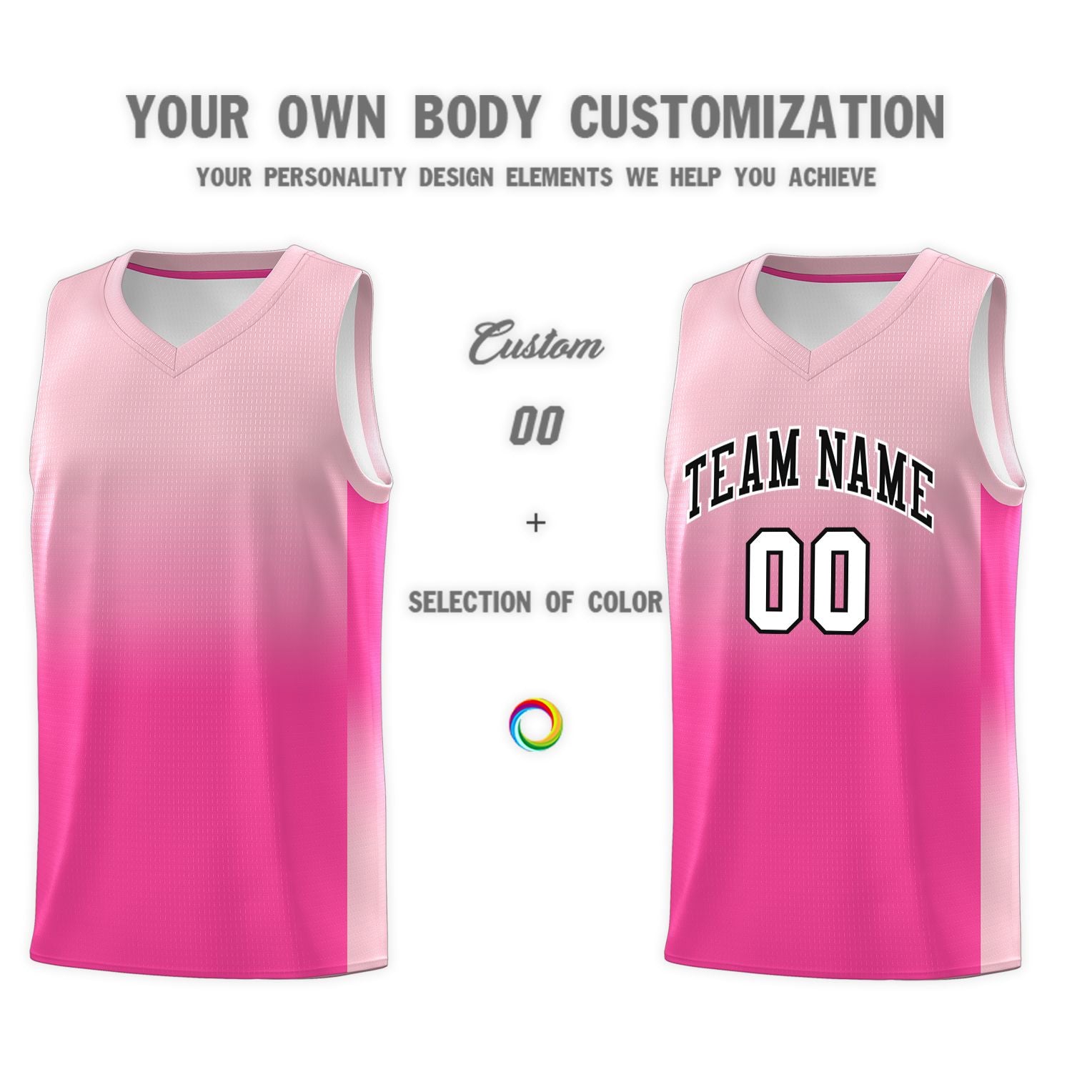 Custom Light Pink Pink Gradient Fashion Sets Sports Uniform Basketball Jersey