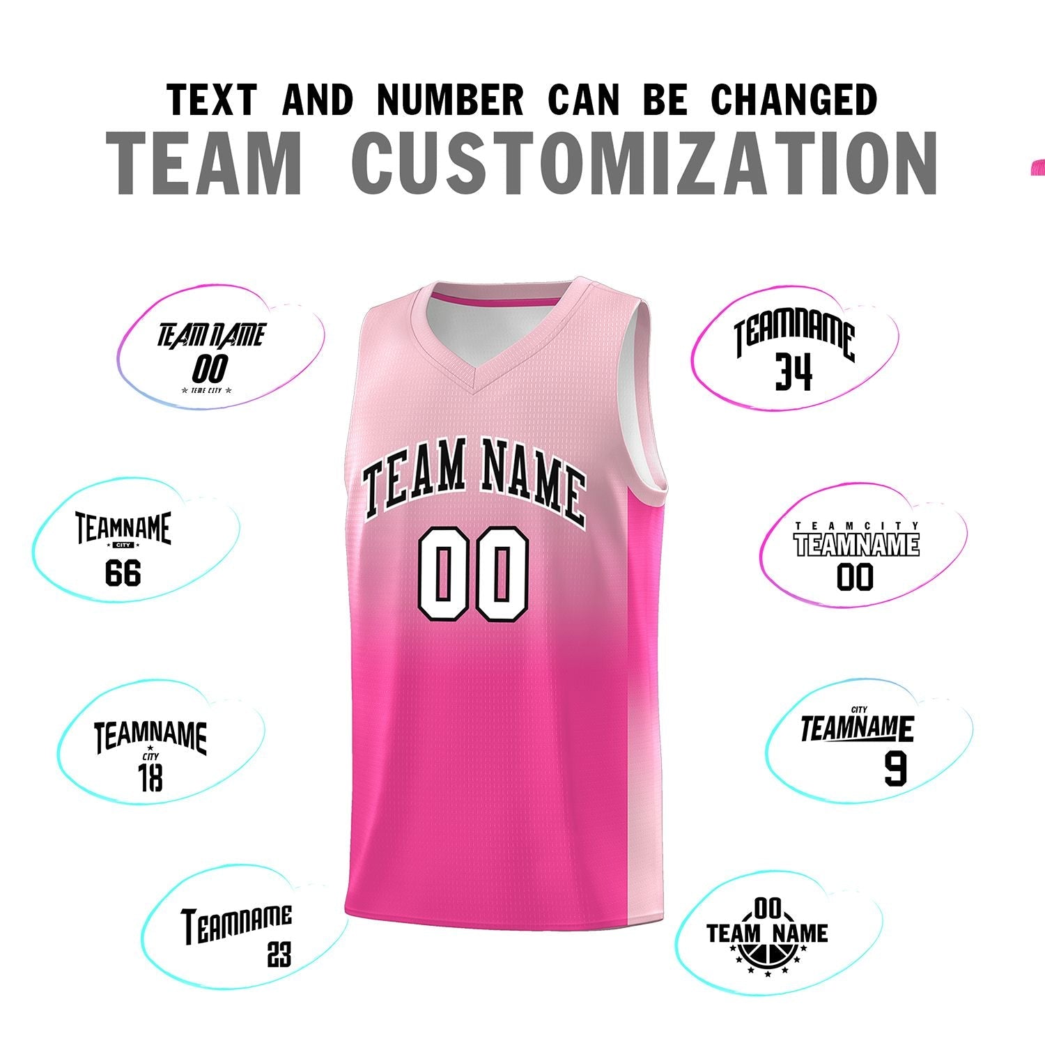 Custom Light Pink Pink Gradient Fashion Sets Sports Uniform Basketball Jersey