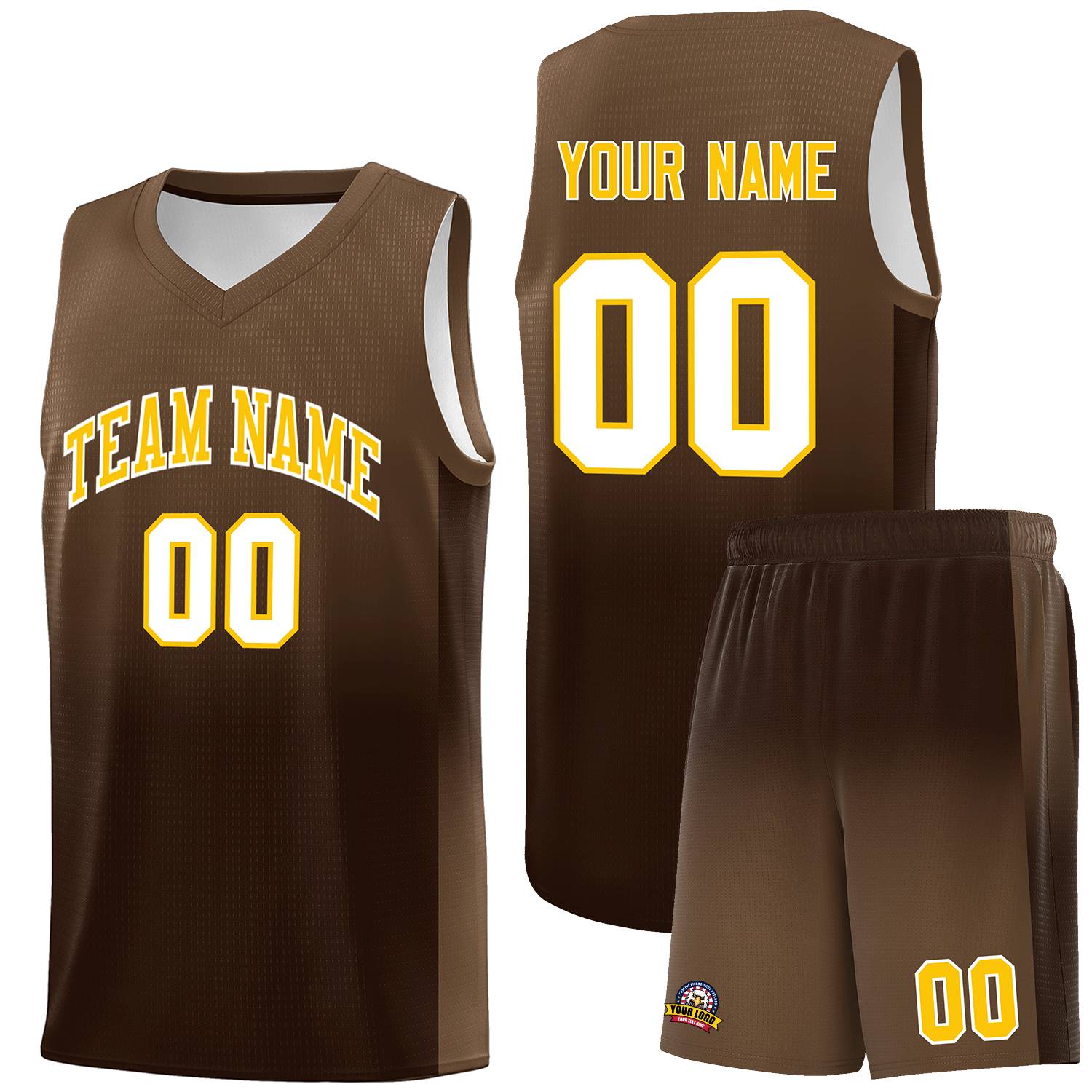 Custom Light Brown Brown Gradient Fashion Sets Sports Uniform Basketball Jersey