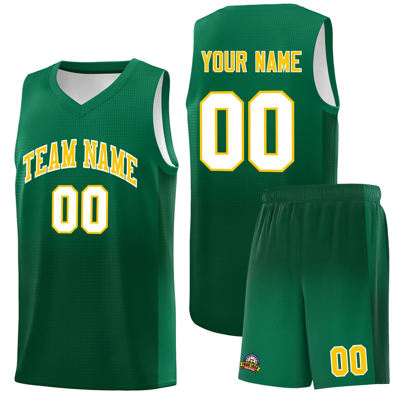 Custom Kelly Green Green Gradient Fashion Sets Sports Uniform Basketball Jersey