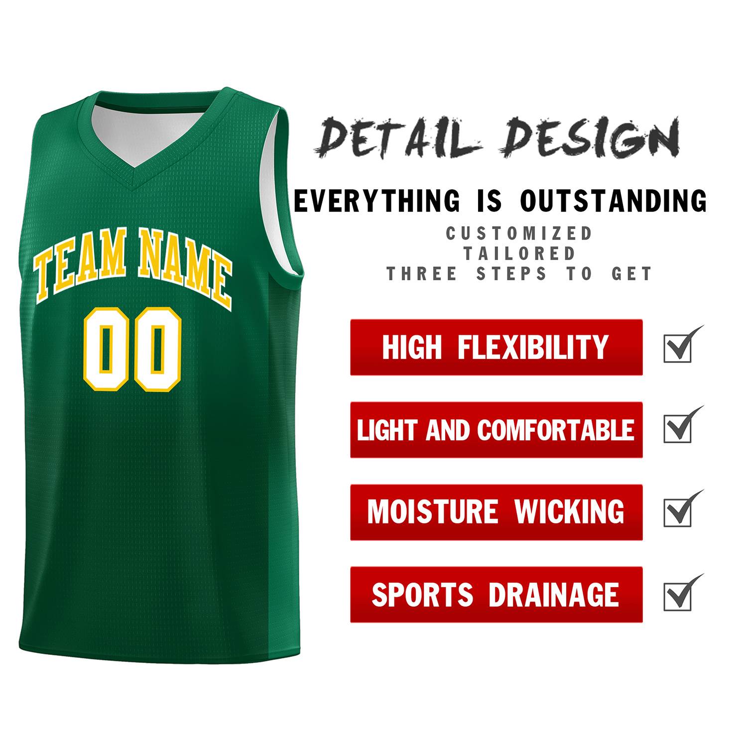 Custom Kelly Green Green Gradient Fashion Sets Sports Uniform Basketball Jersey